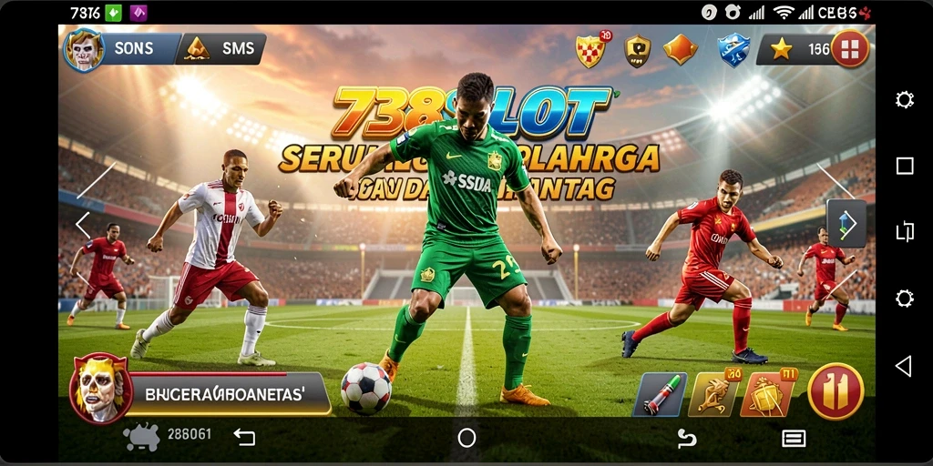 Screenshot permainan 738SLOT menampilkan aksi olahraga yang mendebarkan.