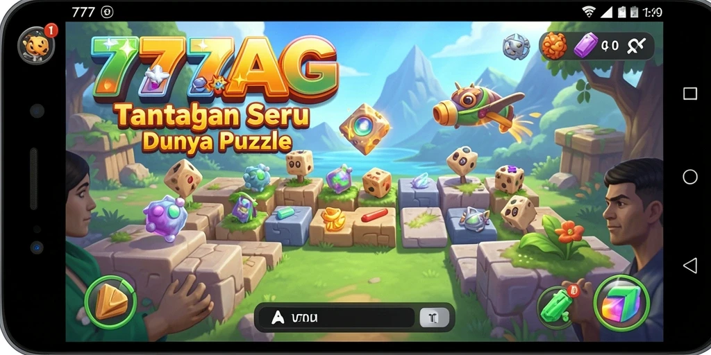 Tampilan gameplay puzzle yang menarik dan menantang.