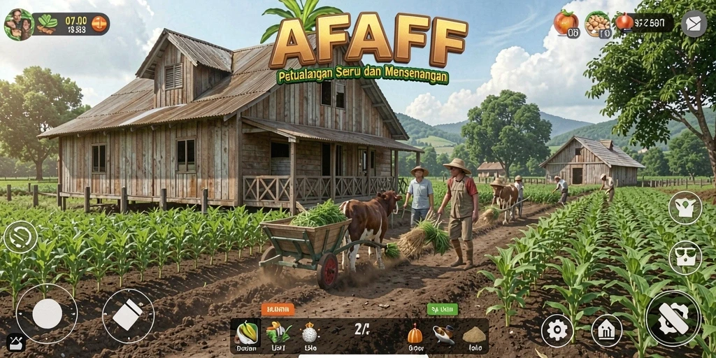 Tampilan gameplay AFAF dengan petualangan pertanian yang seru.
