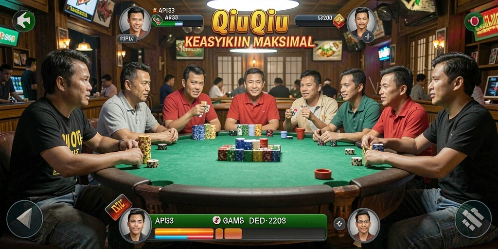 Screenshot menampilkan gameplay seru dalam permainan QiuQiu.