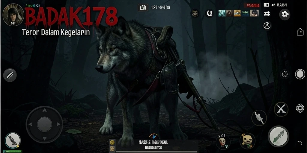 Screenshot gameplay BADAK178 menampilkan suasana mencekam dan rintangan yang menakutkan.