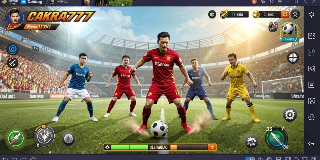Tampilan gameplay utama CAKRA777 yang menegangkan dan mendebarkan.