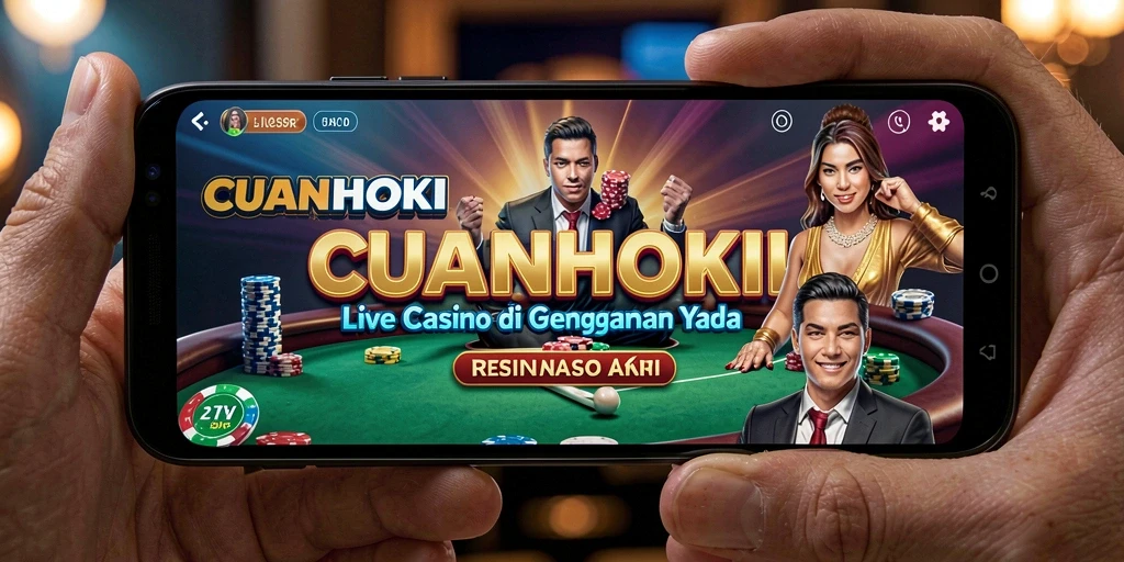 Screenshot gameplay <strong>CUANHOKI</strong> menampilkan dealer langsung dan suasana kasino yang menegangkan.