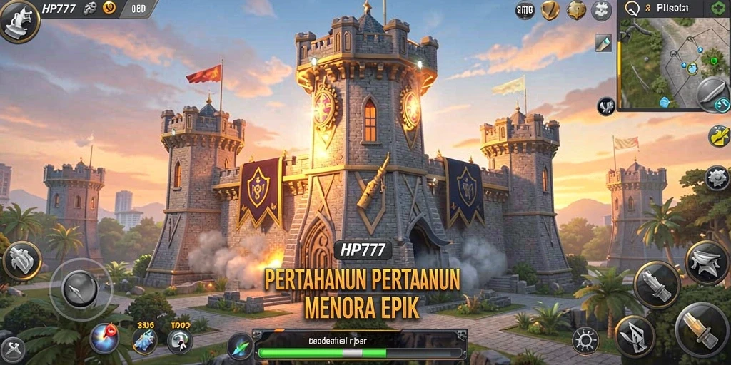 Screenshots menampilkan aksi mendebarkan dalam permainan Tower Defense.