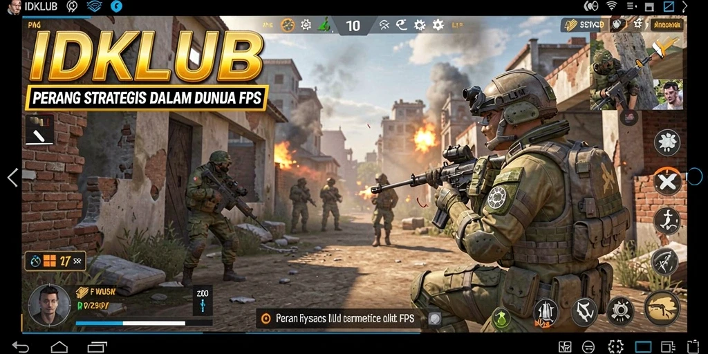 Tampilan aksi mendebarkan dalam permainan IDKLUB FPS.