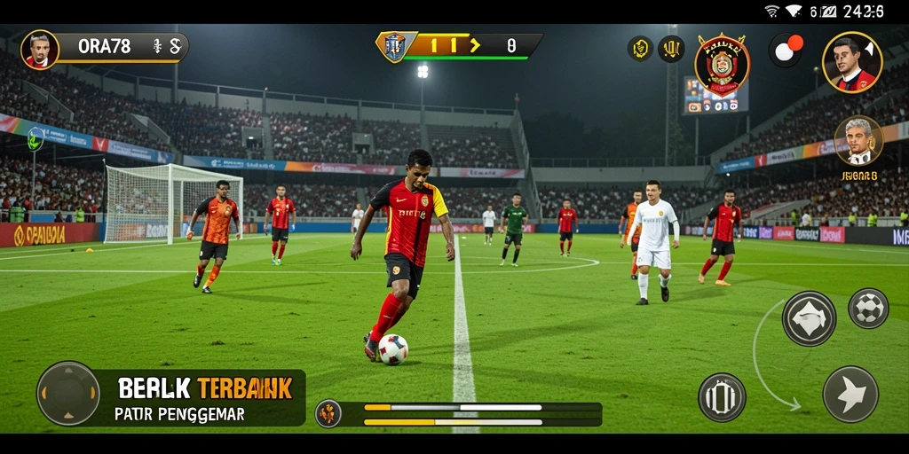 Tampilan gameplay ORA78 yang mendebarkan saat pertandingan sepak bola.