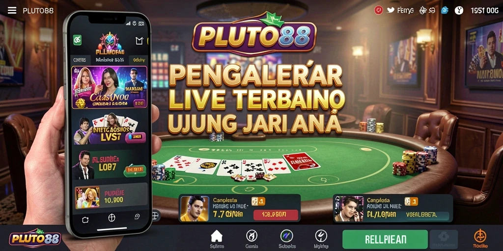 Tampilan gameplay Live Casino yang mendebarkan di PLUTO88.