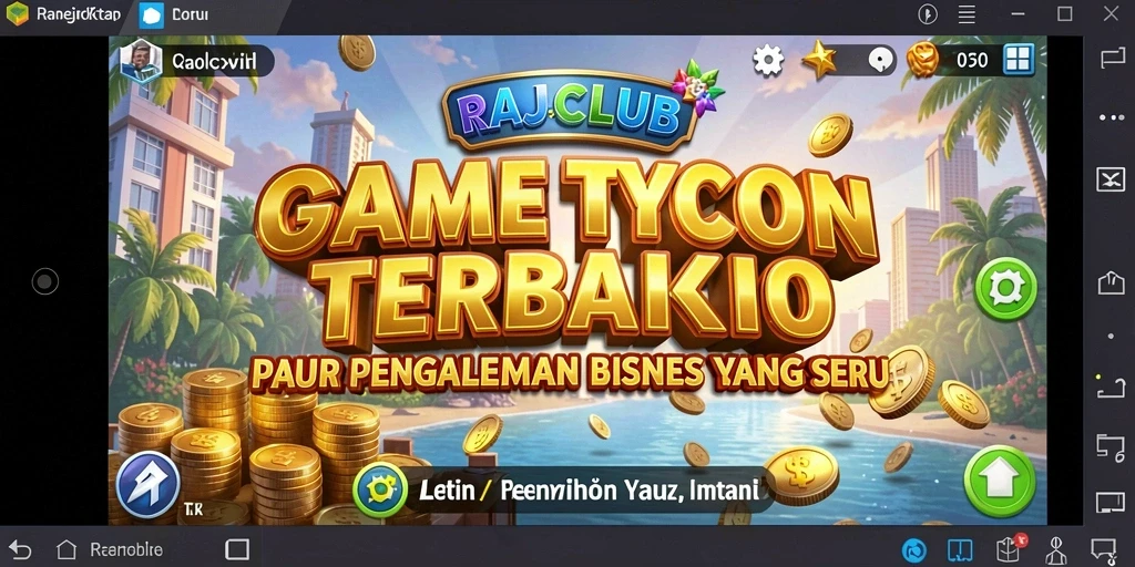 Tampilan gameplay RAJACLUB yang menarik dalam mengelola bisnis Tycoon.