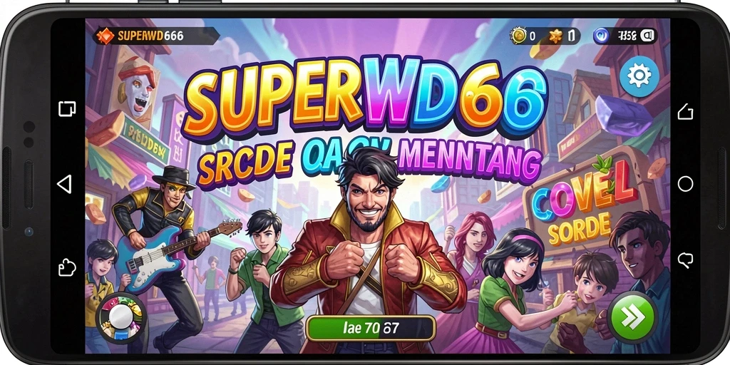 Tampilan gameplay seru dari SUPERWD666, penuh warna dan tantangan.
