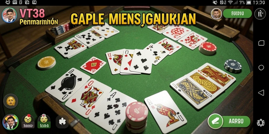 Tangkapan layar gameplay VT38 menampilkan keseruan bermain Gaple.