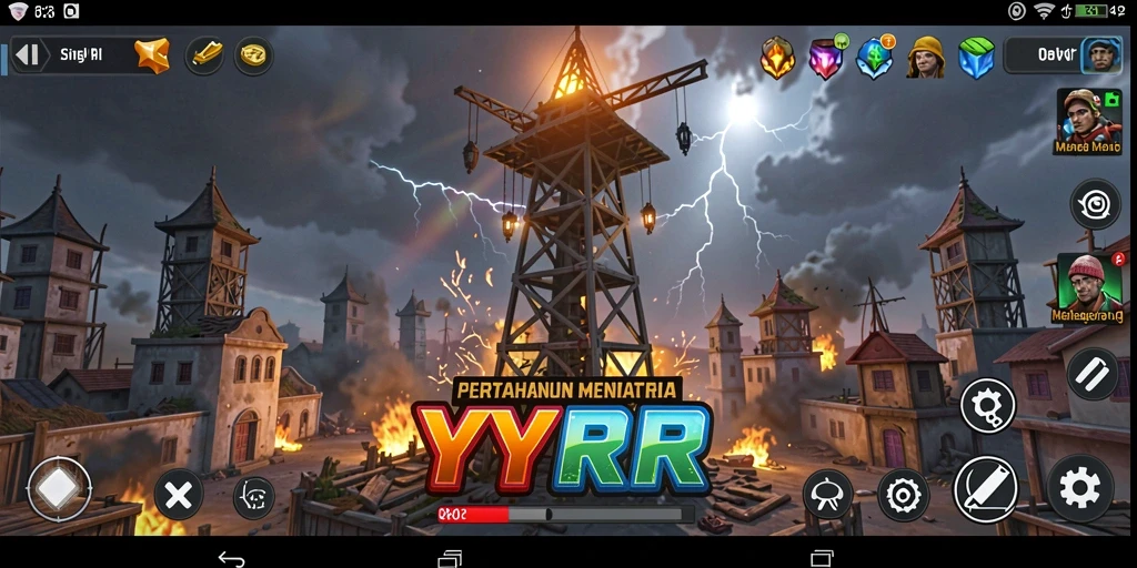 Tampilan gameplay seru di game Tower Defense YYRR.